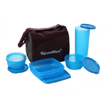 Signoraware Best Lunch Box Jumbo with Bag (T Blue) (Product Code: 519)